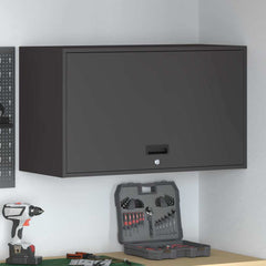 vidaXL Wall Cabinet for Garage with Gas-lift Door Black 1