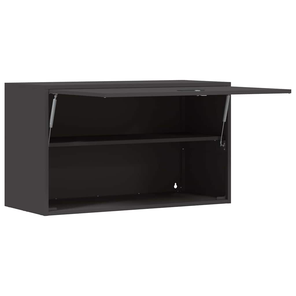 vidaXL Wall Cabinet for Garage with Gas-lift Door Black 5