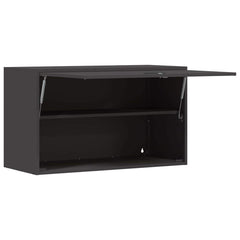 vidaXL Wall Cabinet for Garage with Gas-lift Door Black 5