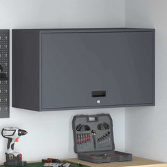 vidaXL Wall Cabinet for Garage with Gas-lift Door Anthracite 1