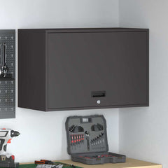 vidaXL Wall Cabinet for Garage with Gas-lift Door Black 1