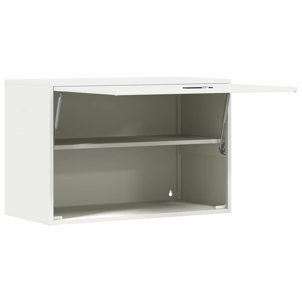 vidaXL Wall Cabinet for Garage with Gas-lift Door White 5