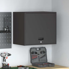 vidaXL Wall Cabinet for Garage with Gas-lift Door Black 1