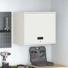 vidaXL Wall Cabinet for Garage with Gas-lift Door White 1