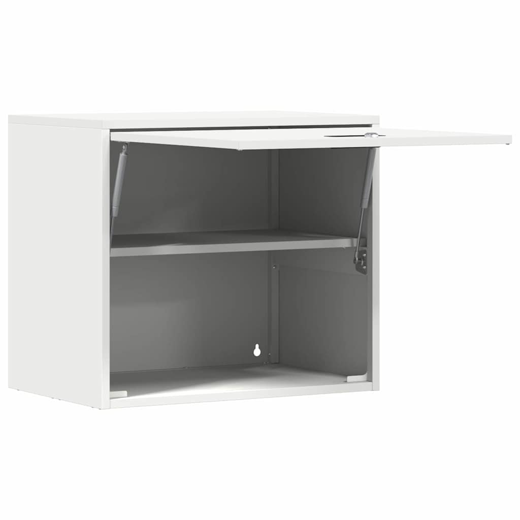 vidaXL Wall Cabinet for Garage with Gas-lift Door White 5