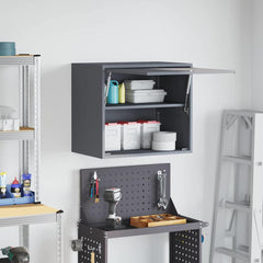 vidaXL Wall Cabinet for Garage with Gas-lift Door Anthracite 4