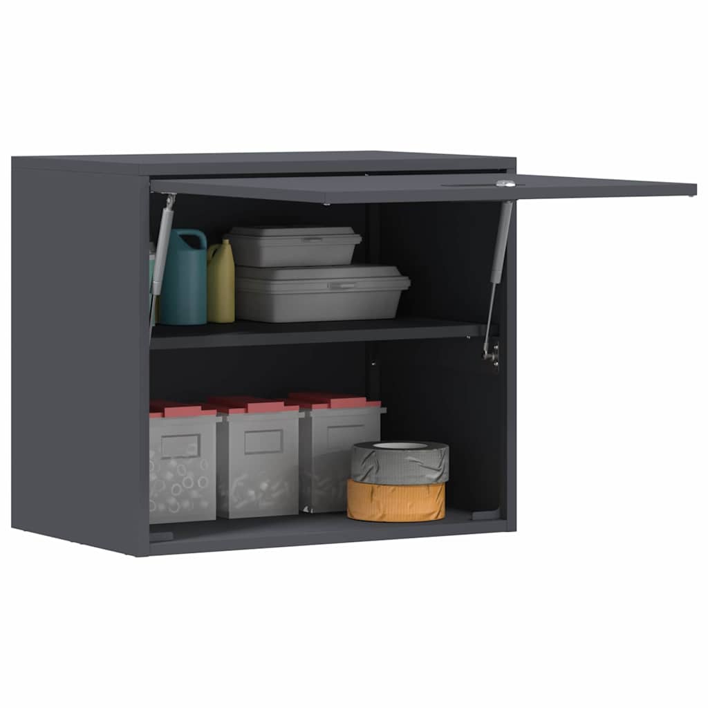 vidaXL Wall Cabinet for Garage with Gas-lift Door Anthracite 3