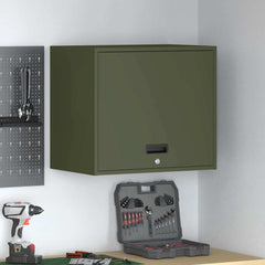 vidaXL Wall Cabinet for Garage with Gas-lift Door Olive green 1