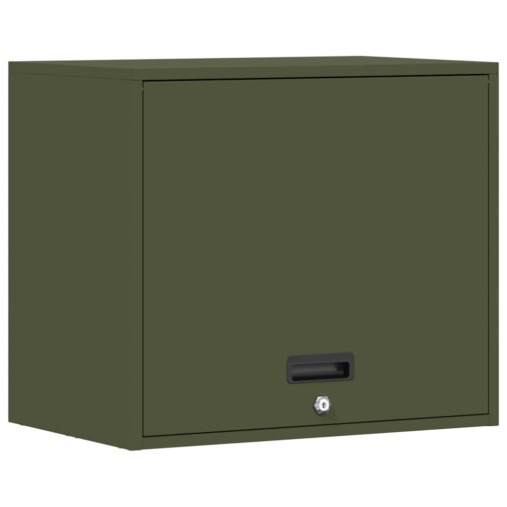 vidaXL Wall Cabinet for Garage with Gas-lift Door Olive green 2