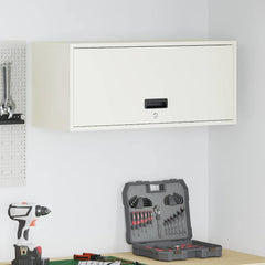 vidaXL Wall Cabinet for Garage with Gas-lift Door White 1