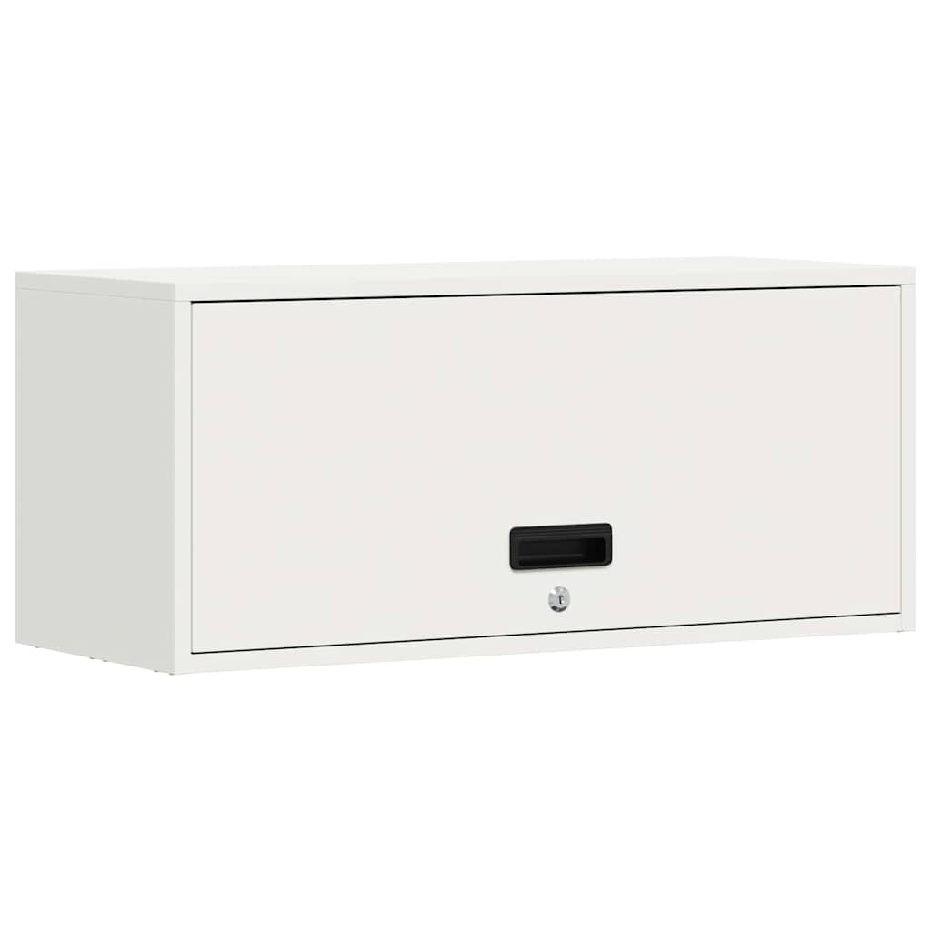 vidaXL Wall Cabinet for Garage with Gas-lift Door White 2