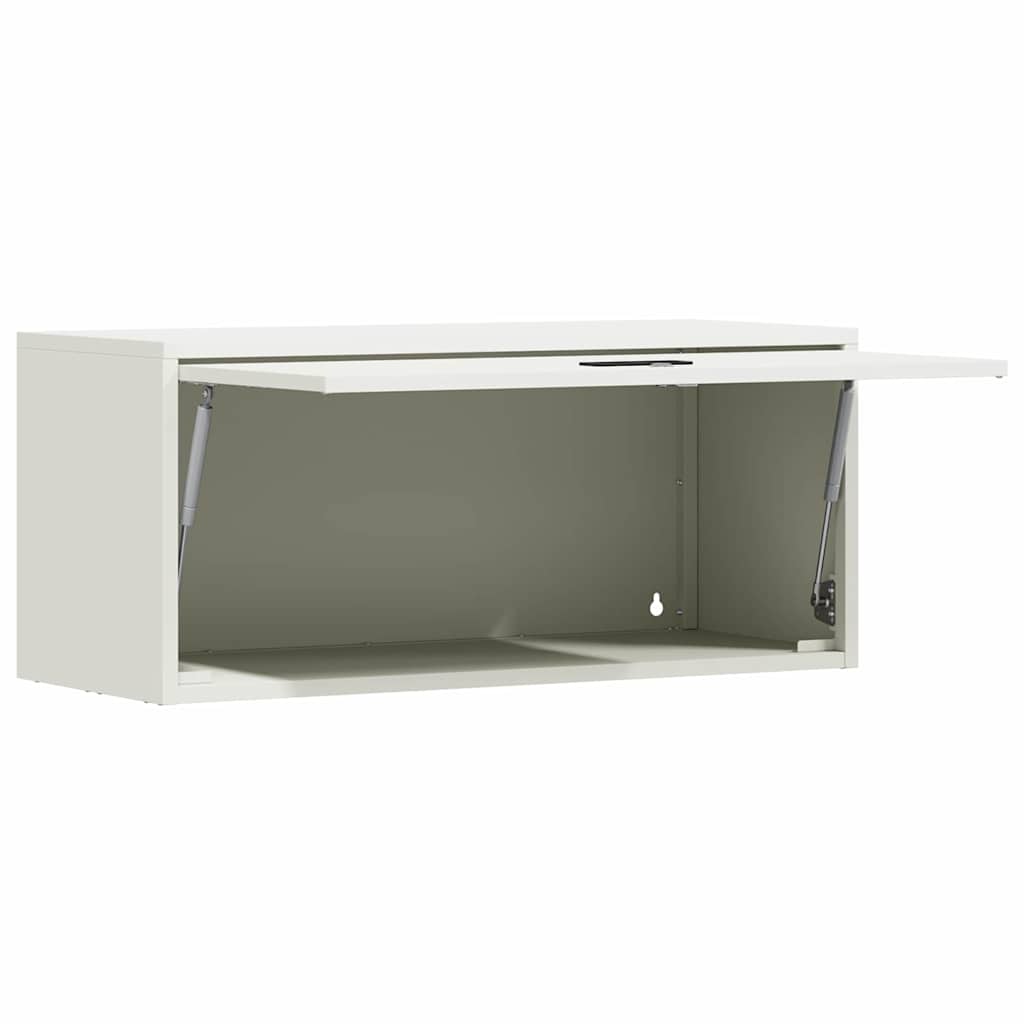 vidaXL Wall Cabinet for Garage with Gas-lift Door White 5