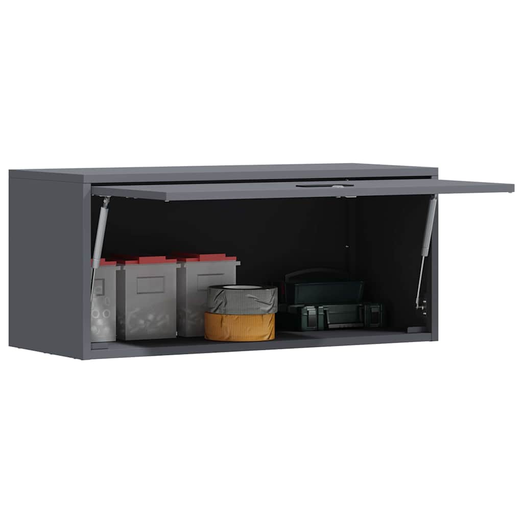 vidaXL Wall Cabinet for Garage with Gas-lift Door Anthracite 3