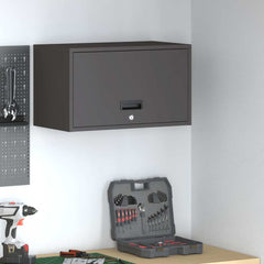 vidaXL Wall Cabinet for Garage with Gas-lift Door Black 1