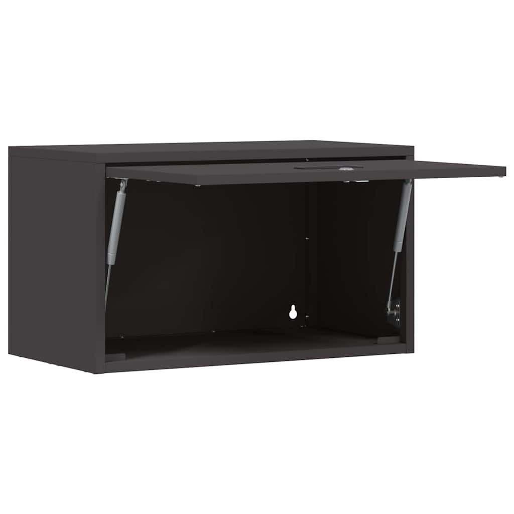 vidaXL Wall Cabinet for Garage with Gas-lift Door Black 5