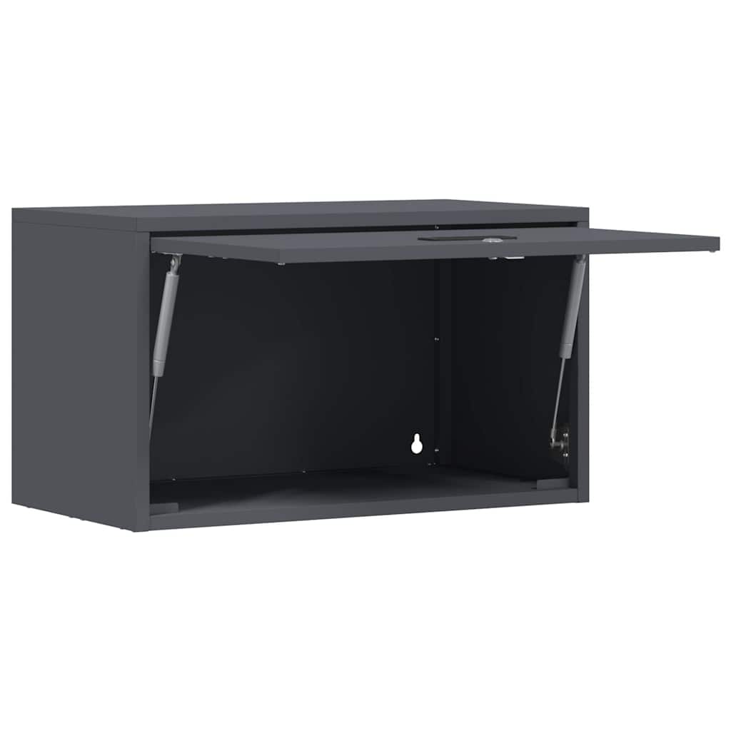 vidaXL Wall Cabinet for Garage with Gas-lift Door Anthracite 5