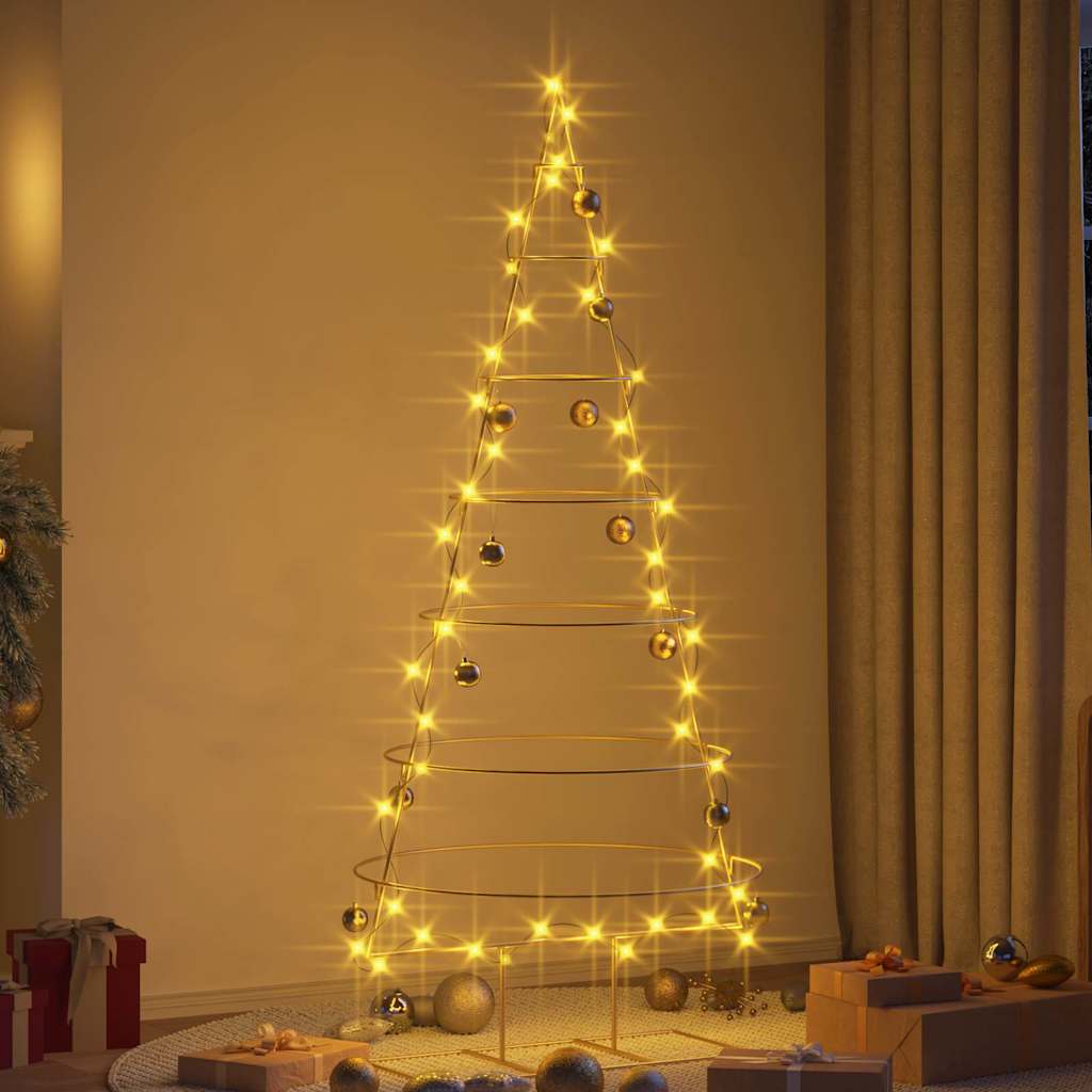 vidaXL Metal Christmas Tree with Stand Gold 180 cm Powder-coated steel 4