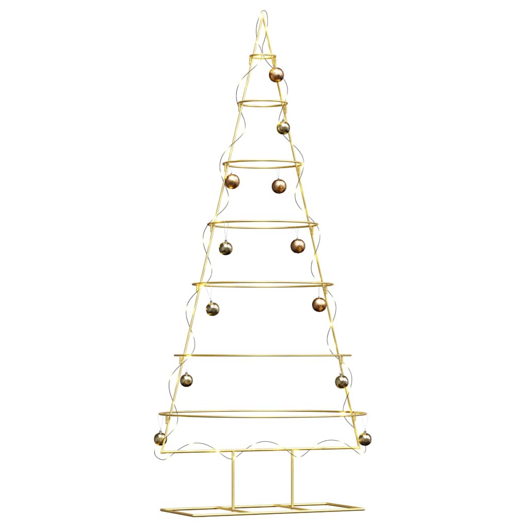 vidaXL Metal Christmas Tree with Stand Gold 180 cm Powder-coated steel 3