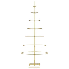 vidaXL Metal Christmas Tree with Stand Gold 180 cm Powder-coated steel 6