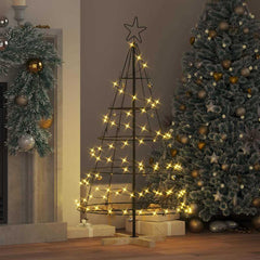 vidaXL Christmas Cone Tree with Stand Black 126 cm Steel 4