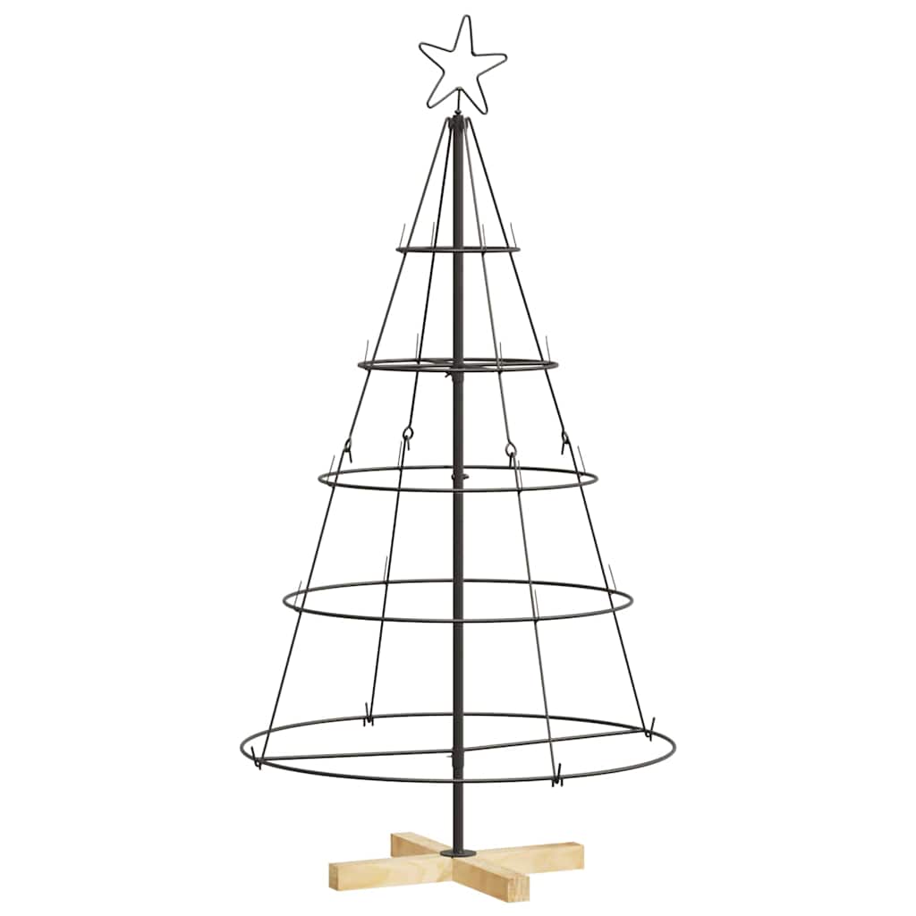 vidaXL Christmas Cone Tree with Stand Black 126 cm Steel 2