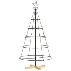 vidaXL Christmas Cone Tree with Stand Black 126 cm Steel 2
