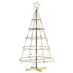vidaXL Christmas Cone Tree with Stand Black 126 cm Steel 3
