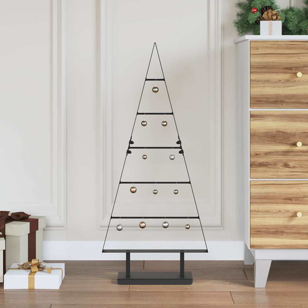 Metal Christmas Tree with Triangle Stand KUOPIO Steel Black 90 cm