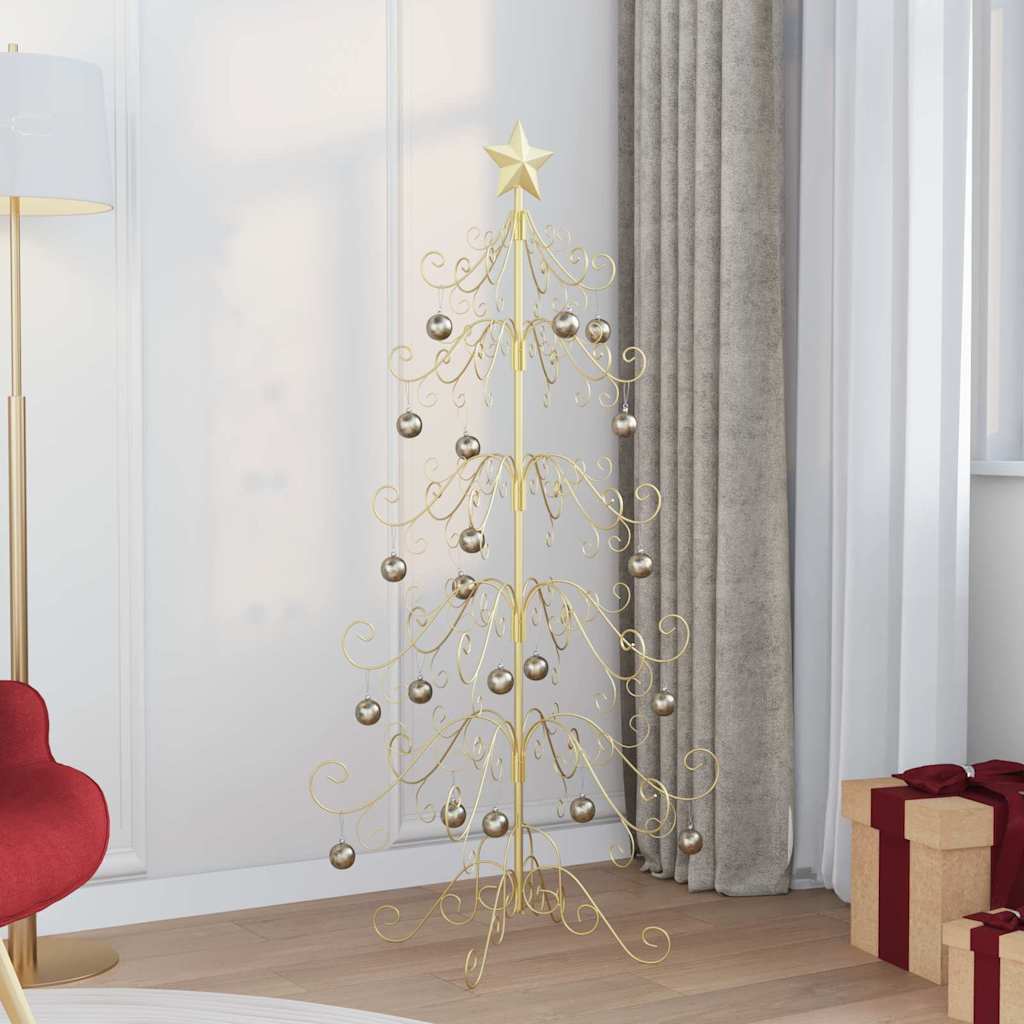 Metal Christmas Tree KUOPIO Steel Gold 150 cm