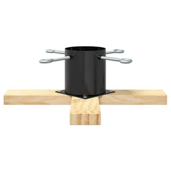 vidaXL Christmas Tree Stand Black 50 x 50 x 16 cm Solid Pine Wood 5