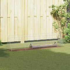 vidaXL Chicken Cage Silver 215 x 55 x 55 cm Galvanised Steel 1