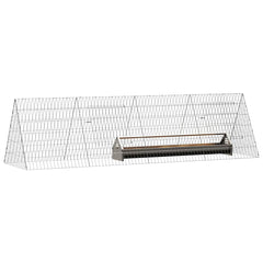 vidaXL Chicken Cage Silver 215 x 55 x 55 cm Galvanised Steel 3