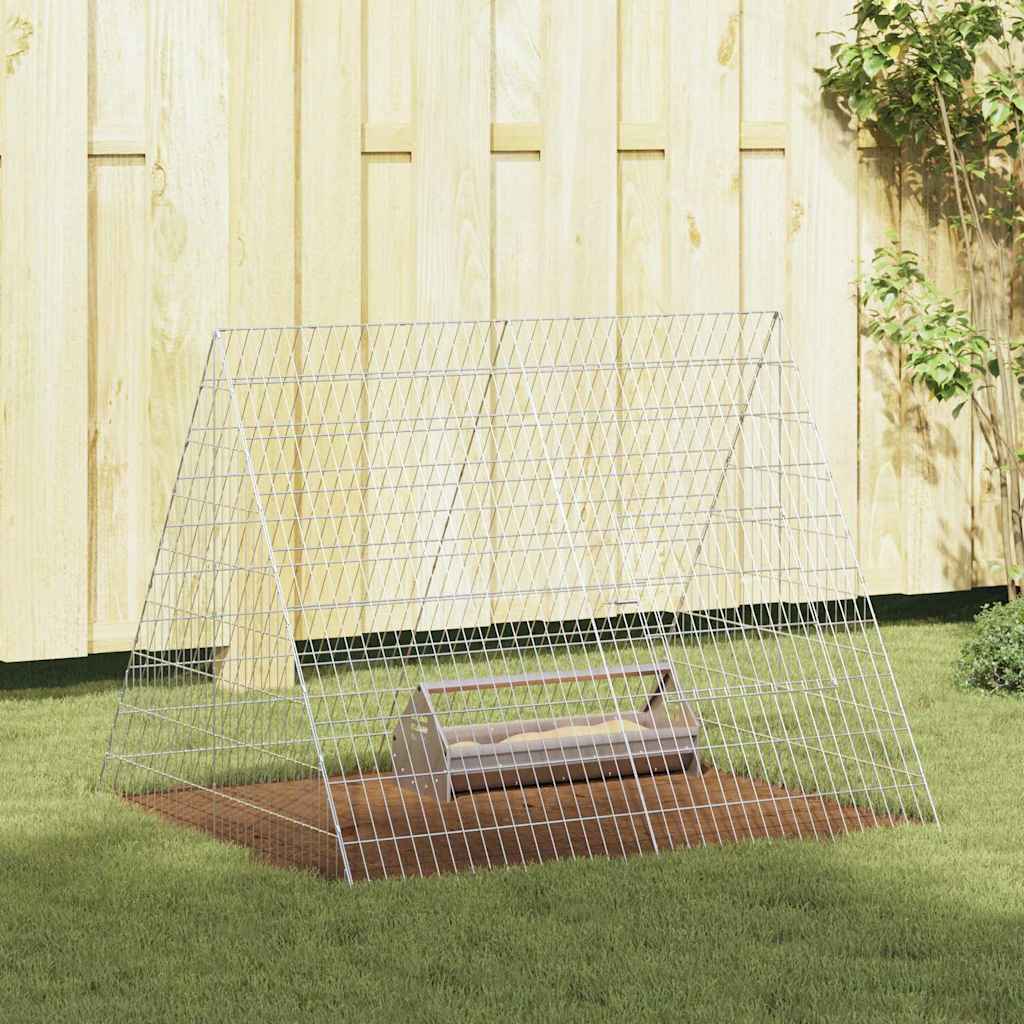 vidaXL Chicken Cage Silver 110 x 100 x 85 cm Galvanised Steel 1