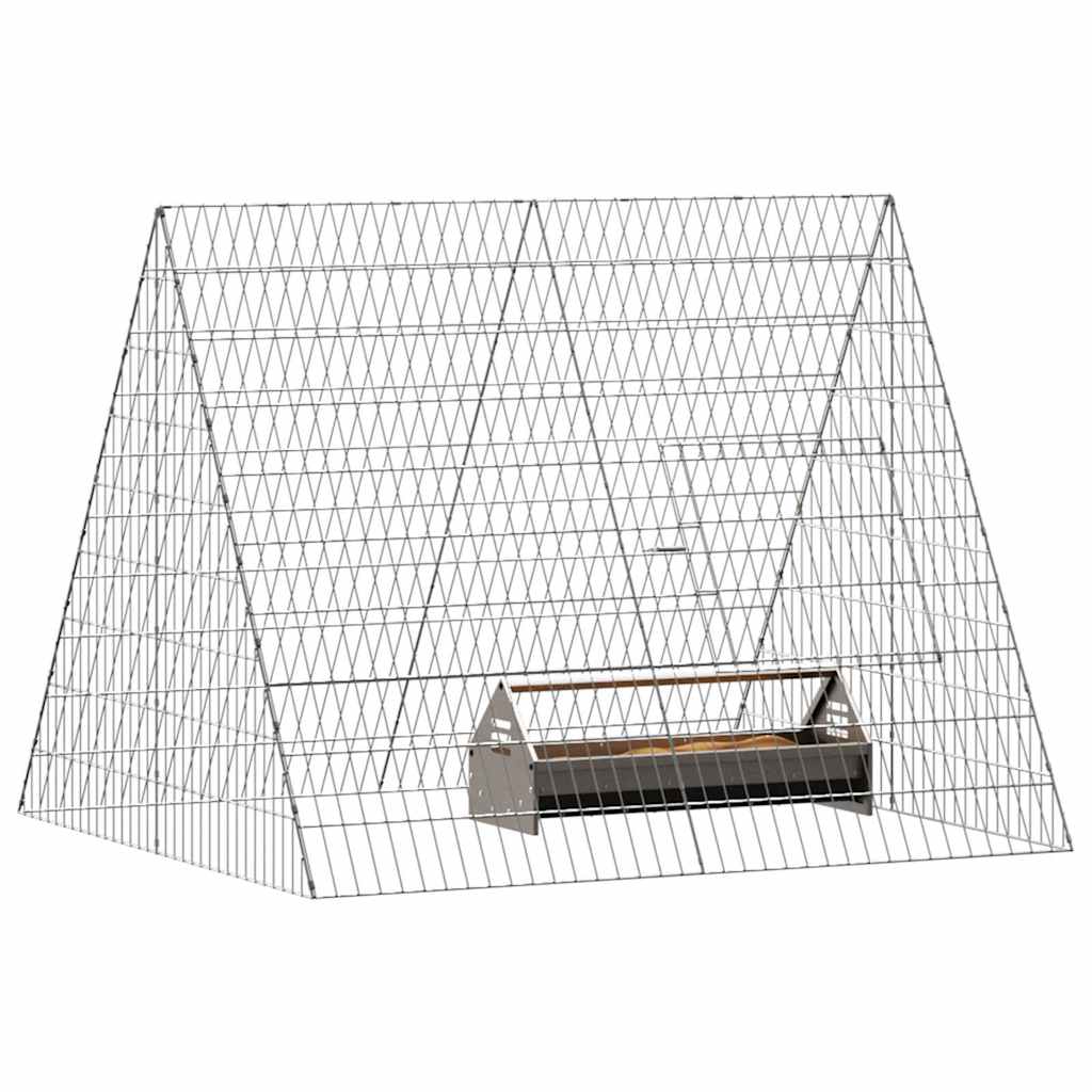 vidaXL Chicken Cage Silver 110 x 100 x 85 cm Galvanised Steel 3