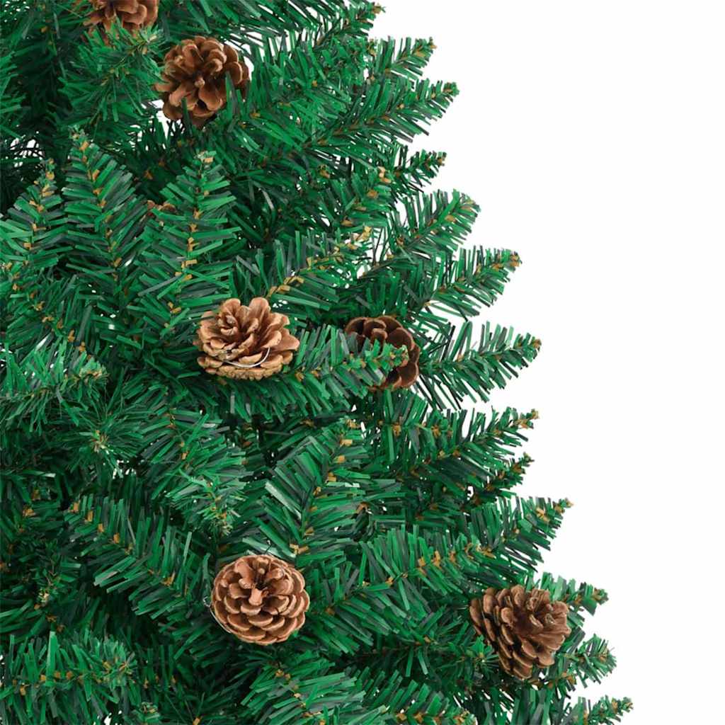 Slim Christmas Tree PVC and Solid Pine wood Green 180 cm without baubles
