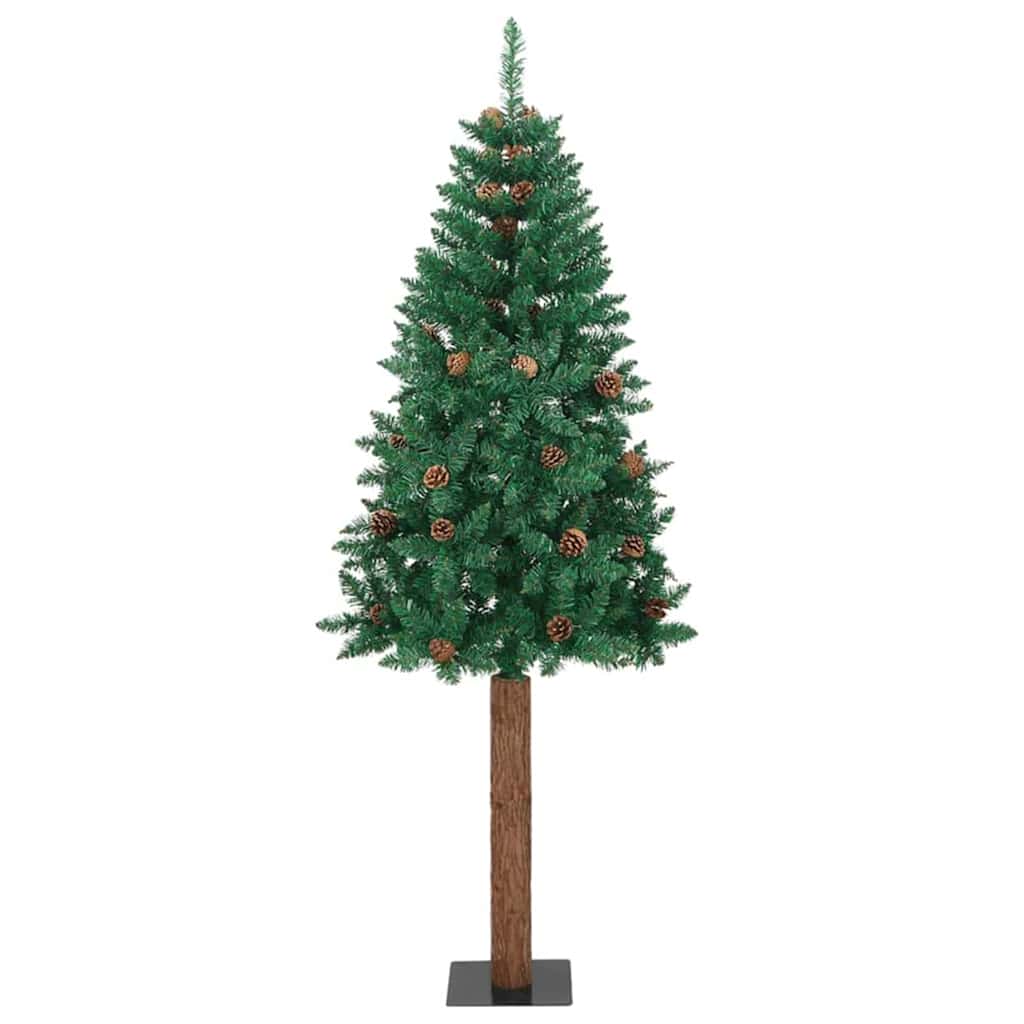 Slim Christmas Tree PVC Solid Pine wood Green