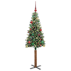 vidaXL Slim Christmas Tree Green 150 cm PVC and Solid Pine wood 3