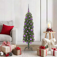 vidaXL Artificial Christmas Tree with 150 LEDs with Stand Green 120 cm 1