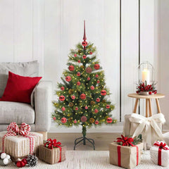 vidaXL Artificial Hinged Christmas Tree with Cones Green 120 cm 1