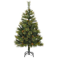 vidaXL Artificial Hinged Christmas Tree with Cones Green 120 cm 5