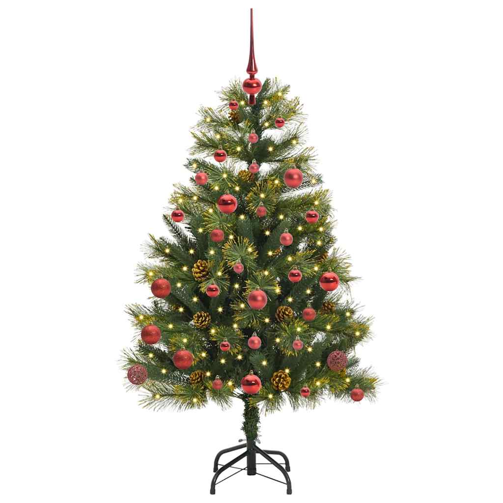 vidaXL Artificial Hinged Christmas Tree with Cones Green 150 cm 3