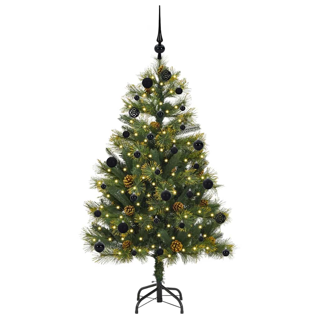 vidaXL Artificial Hinged Christmas Tree with Cones Green 150 cm 3