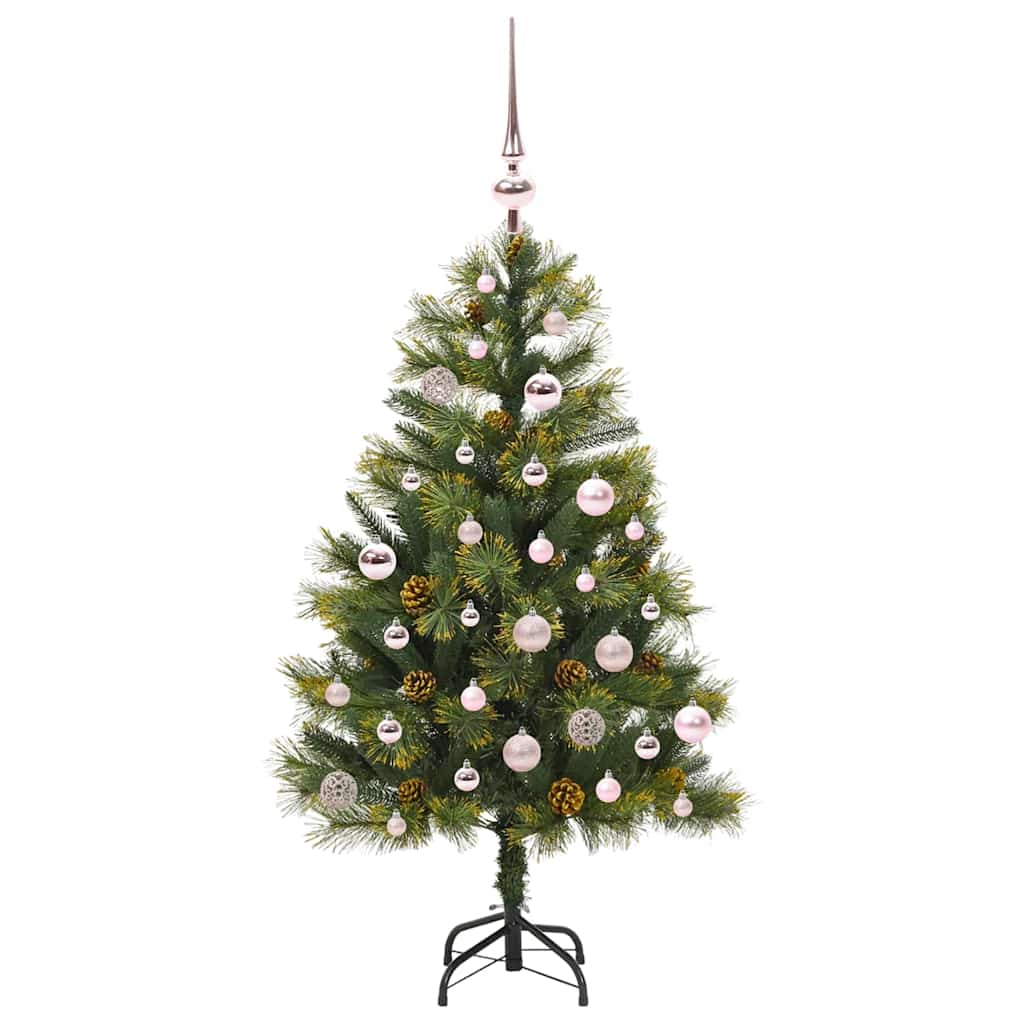 vidaXL Artificial Hinged Christmas Tree with Cones Green 150 cm 4
