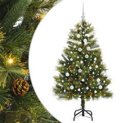 vidaXL Artificial Hinged Christmas Tree with Cones Green 150 cm 2
