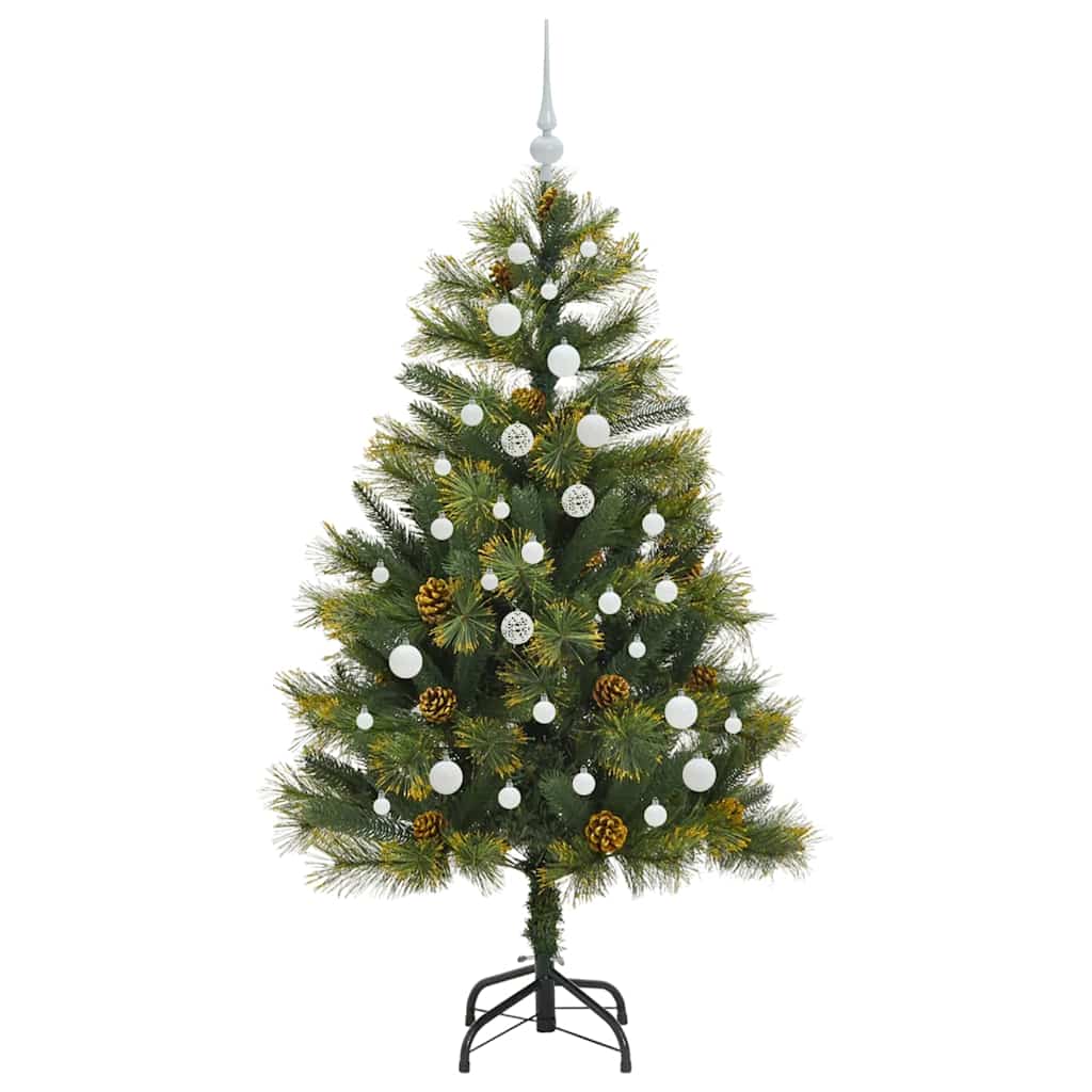 vidaXL Artificial Hinged Christmas Tree with Cones Green 150 cm 4