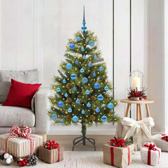 vidaXL Artificial Hinged Christmas Tree with Cones Green 150 cm 1