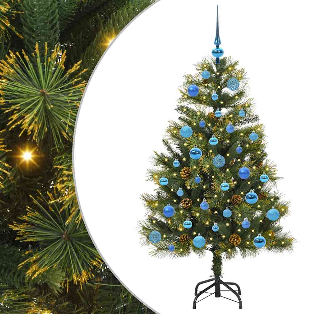 vidaXL Artificial Hinged Christmas Tree with Cones Green 150 cm 2