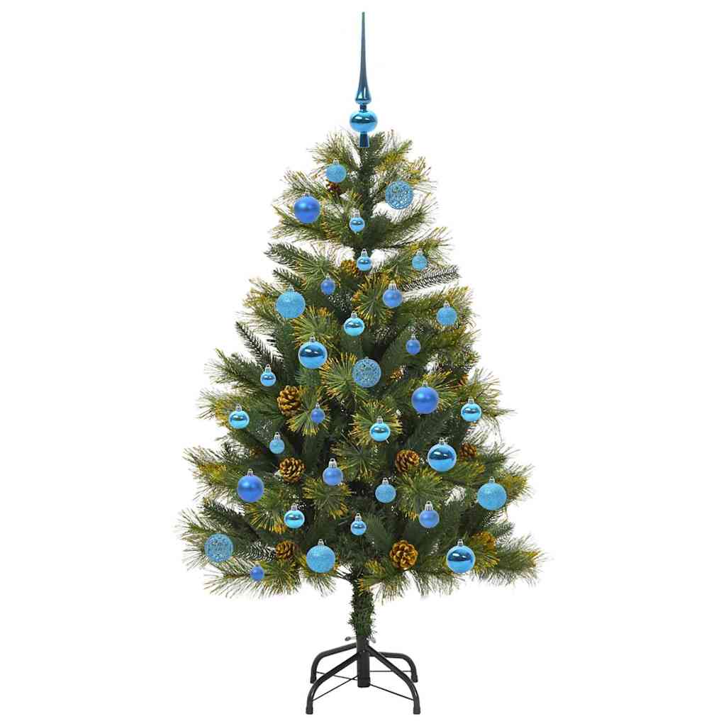 vidaXL Artificial Hinged Christmas Tree with Cones Green 150 cm 4