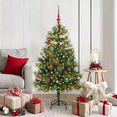 vidaXL Artificial Hinged Christmas Tree with Cones Green 150 cm 1