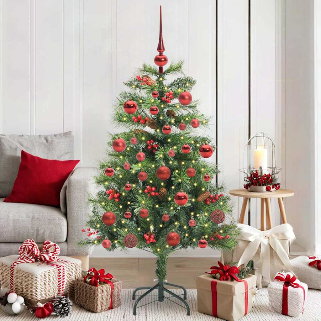 vidaXL Artificial Christmas Tree 150 LEDs Warm White PVC and Metal 150 cm